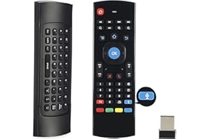 YIBICHIN Télécommande sans Fil Voice MX3 Air Mouse Mini Keyboard, 2.4G Multifonction Fly Mouse avec Motion Sensing Game Handle pour Android Smart TV Box, 3-Gyro et 3-Gsensor, HTPC Mini PC, PS3/4 Xbox 360