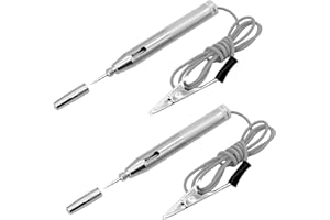 QIQIAZI 2 tester di tensione per auto, 6 V12 V, 24 V, tester di corrente con morsetto a coccodrillo, per auto e moto, argento