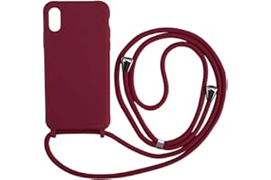 Ququcheng Funda Compatible con Samsung Galaxy S10 Plus,Ajustable Collar Correa de Cuello Cordón Cuerda Carcasa TPU Bumper Silicona Skin Caso para Samsung Galaxy S10 Plus-Rojo