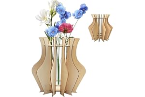 BAIEYE Vase pour Lego Fleurs,Bois Jigsaw Bouquet Vase,Un Style Inimitable,pour Blocs de Construction de Fleurs,Fleurs Artificielles,Plantes Artificielles, pour Les Amateurs de Fleurs