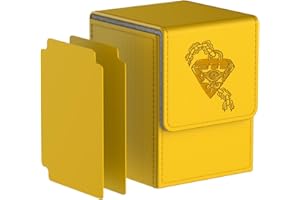 JoyHood Box Porta Carte YGO con Capacità 110 Carte, Scatola Magnetica con 2 Divisori, Ideale per le TCG Carte Collezionabili - Gear-Giallo