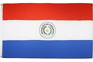 AZ FLAG - Bandera Paraguay - 90x60 cm - Bandera Paraguaya 100% Poliéster Con Ojales de Metal integrados - 50g - Colores Vivos Y Resistente A La Decoloración