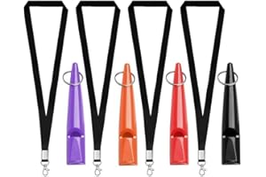 kuou 4 Pcs Professional Dog Whistles, Dog Training Whistle High Pitch Plastic Dog Whistles With Lanyard Keychain for Barking & Recall