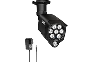 Lonnky Noir 8-LED Illuminateur Infrarouge, Vision Nocturne 90°, Étanche, 30M Lumière IR, Câble d'alimentation 3M pour Caméra IP, Surveillance CCTV