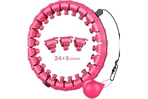 JB LONDON UK Stock Smart Hula Hoops for Adults Weight Loss, Weighted Hula Hoop for Exercise and Fitness, 24 Detachable Knots Adjustable Weight,2 in 1 Abdomen Fitness.Home Workout,Weight Loss