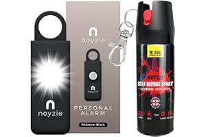 Self Defence Spray & LOUD Personal Safety Alarm NOYZIE UK Legal Pepper Spray Alternative with UV Marking & Keychain - Criminal Identifier Spray for Personal Protection