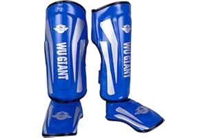 Chaoyilian Espinilleras de Boxeo,Kick Boxing Espinilleras,Espinilleras Kick Boxing Protección,Protectores De Piernas para Artes Marciales,Unisex,Protector de Piernas,para Sparring y Boxeo