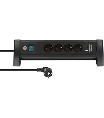 Brennenstuhl Premium Line Stekkerdoos Met USB Oplaadpoorten Overspanningsbeveiliging En 8 Stopcontacten Schakelaar Lijst 3 M Kabel 2 Poorten 5 V31 A Gemaakt In Frankrijk Zwart 598843786