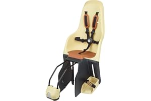 MINIA BY POLISPORT MINIA - Siège arrière pour vélo adaptée aux Enfants de 9 Mois à 6 Ans en Jaune avec ancrage dans Le Cadre ou Le Porte-Bagages