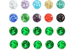 ZORVYN 10 Pezzi Biglie di Vetro Luminescenti e Fosforescenti al Buio, per Giochi di Biglie, Pista o Decorazione Casa (16mm, 10 Colori)