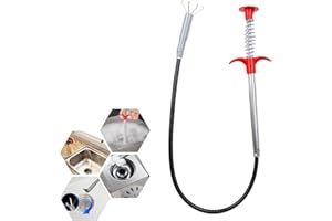 REEKNOKOL Limpiador de drenaje 56cm/22 "limpiador de fregadero Flexible varillas de drenaje herramienta de drenaje de serpiente con cepillo limpiador de fregadero de cocina reutilizable fácil de usar