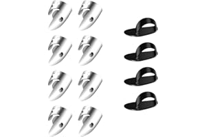 SAVITA 12Pcs Adjustable Finger Picks Set, Including 8pcs Silver Stainless Steel Thumb Picks + 4pcs Plastic Thumb Plectrums for Guitar Banjo Harp Bass Stringed Instruments