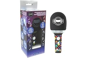 Lexibook, iParty®, Kabelloses Mikrofon mit Lautsprecher und Lichtern, 4 Stimmmodifikatoren, Mehrfarbige Lichteffekte, Wiederaufladbarer Akku, MIC280