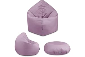 ‎BUBIBAG BuBiBag - 2in1 Sitzsack Bodenkissen - Outdoor Sitzsäcke Indoor Beanbag in 32 Farben und 3 Größen - Sitzkissen für Kinder und Erwachsene (100 cm Durchmesser, Puderflieder)