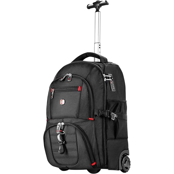 Tilami Rollrucksack Mit Versteckten Taschen & Radabdeckung - 45,7 Cm Schulterlänge, Wasserabweisend | Für Schule, Reisen, Laptop