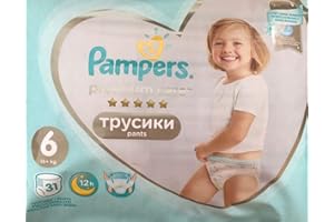 PAMPERS 31 Pampiers Premium Care, pantaloni taglia 6, 15 kg