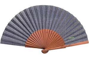 ‎TUSITALA BARCELONA Spanischer Handfächer Gales – Holz und Baumwolle – 23 cm – Jute-Hülle und -Bezug – Modeaccessoire – Handgefertigt in Spanien – Events und Geschenke – Unsere Klassiker-Kollektion – Tusitala Barcelona