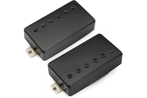 Musiclily Pro LP-CBLA Alnico 5 Covered Humbucker Tonabnehmer Hals Steg Pickups Set 7,8K/8,8K für LP Style E-Gitarre, Schwarz