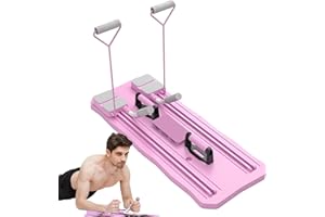 OANMARG Compact Pink Pilates Reformer Board - Foldable & Portable Home Workout Machine