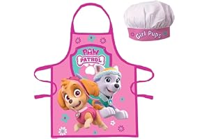 Paw Patrol Barn Förkläde Med Kockmössa 55cm | Officiellt Paw Patrol-set med förkläde och kockhatt för flickor, maskintvättbar