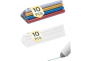 HOTO Barras de Pegamento Caliente, 7mm Barra de Pegamento de Resina Universal, Recambio Barras de Cola Termofusible, 6 Colores para DIY, 20 Piezas Pegamento Termofusible