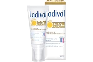 ‎LADIVAL Ladival Anti-Age & Anti-Pigmentflecken LSF 50+ – Parfümfreie Sonnencreme für Gesicht, Hals, Dekolleté und Hände – ohne Farb- und Konservierungsstoffe – 1 x 50 ml