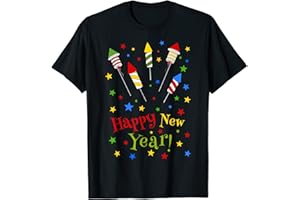 HAPPY NEW YEAR NEW YEARS OUTFIT WITH ROCKETS Happy New Year New Years Eve Outfit Men Women T-Shirt