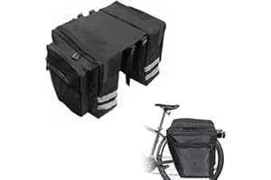 DILIREBA Borsa per Bicicletta, Borse Bici Posteriore, Borsa Portapacchi Bici, Borsa Bici Doppia, Borsa Bicicletta Impermeabile, per Porta Pacchi Della Bici, Bicicletta Ciclismo MTB Bici Corsa Outdoor, Nero