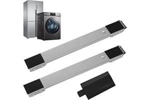 HAOYULUO 2 Pezzi Carrello Lavatrice Con Ruote,regolabile Sposta Mobili Con Ruote,Robusto e duraturo,Con gomma antiscivolo Ruote Lavatrice,Adatto per lavatrici,frigoriferi,divani.Può sopportare 300 kg (Grigio)