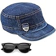 Giffemans Blue Stylish Cotton Baseball Caps for Men, Women, Kids, Summer All Season Sports, Cricket, Buckle India Cricket Cap/Hat Cap and Suglass Combo