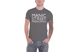 ROCK OFF OFFICIALLY LICENSED PRODUCTS Manic Street Preachers T Shirt Reversed Band Logo Official Mens Grey XL
