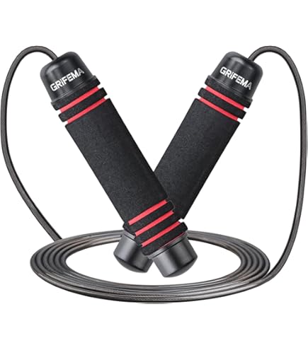FITPACT Corde à Sauter En Cuir Réglable En Mousse Antidérapante Poignée En Bois De La Corde De La Vitesse De La Formation De Remise En Forme De L' Exercice D'entraînement Pour Hommes Et