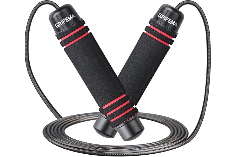 GRIFEMA GA5004 Comba para Saltar, Cuerda Saltar con Mango de Espuma Antideslizante, para Adultos y Niños, 2.8 Metros, Negro