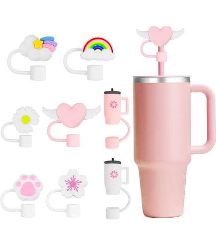 Lot de 3 couvercles de paille, pour accessoires Stanley, 10 mm anti- poussière en silicone, réutilisables, pour accessoires de tumbler, motif de dessin animé 2 Lot de 3 couvercles de paille, pour accessoires Stanley, 10 mm anti- poussière en silicone, réutilisables, pour accessoires de tumbler, motif de dessin animé 2
