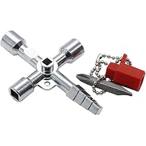 Kit 9 Pièces Clés Multifonctions Portables - Croix, Carré, Triangle | Pour Compteurs, Robinets, Éviers