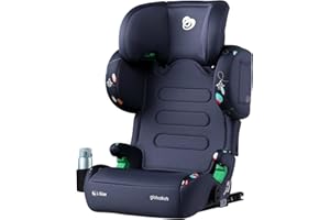 globalkids Kindersitz 15-36kg, Kinderautositz mit Isofix, i-Size R129 Kindersitzerhöhung,ca. 3,5 bis 12 Jahre (100 bis 150 cm),Armlehnen und Kopfstütze höhenverstellbar, leicht, mit Getränkehalter