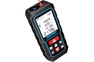 70M Laser Measure Device, MiLESEEY 229ft Digital Laser Tape Measure with Upgrade Electronic Angle Sensor, ±2mm Accuracy, Area Measurement, Volume and Pythagoras, 2"LCD Backlit, Mute, Battery Included