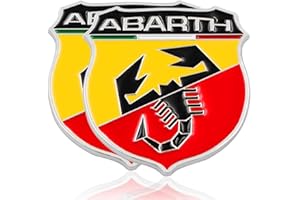 YK ZAOOER 2ST Voiture Badge Emblème Chrome Fender Sticker Abarth Italie Pour Tous FIAT Abarth Punto 124/125/125/500 Car Styling,Style 1