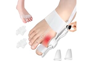 HOVIN Hallux Valgus Korrektur - Verstellbar Zehenspreizer Hallux Valgus Schiene, Bequem Plus Ballenzeh Korrektur Mit Silikon Zehentrenner Schutz Und Hammerzehenpolster,Unisex Zehentrenner-Set,Universalgröße
