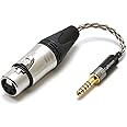 4.4mm Balanced Male to 4 Pin XLR Balanced Female Portable Headphone Adapter Cable 6N Single Crystal Silver Headphone Jack Convert Cable for Audio Players with 4.4mm Ports