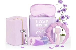 CHROVEN Set Regalo Mujer – Kit Cuidado Facial Completo con Piedra GuaSha, Masajeador Facial, Cepillo Limpieza Facial, Mascarilla, Diadema, Neceser y Esponjas – Inspirado en Skincare Coreano para Rutina Facial