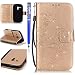 Produktbild FESELE Diamant Lederhülle für [Samsung Galaxy S3 Mini], Glänzend Funkeln Strass Bling Glitzer Schmetterling Blumen Ledertasche für Samsung Galaxy S3 Mini Muster Flip Case Cover Magnetverschluss Stand