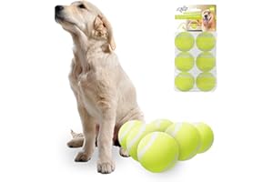 All for Paws Balle de tennis pour chien Compatible avec lanceur de balle, balle de tennis Hyper Fetch, balles de sport drôles pour animal domestique pour l'exercice, l'entraînement (maxi balle 6,3 cm)