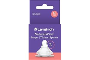 Lansinoh NaturalWave Sauger, Gr. M - mittlerer Milchfluss - ab dem 3. Monat, 2 Stück