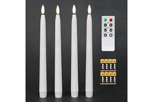 Fanna flamlösa avsmalnande ljus med timer, batteridrivna LED-ljusstakar äkta vax färdiga, 2 fjärrkontroller och batterier ingår – H 11 tum set med 9