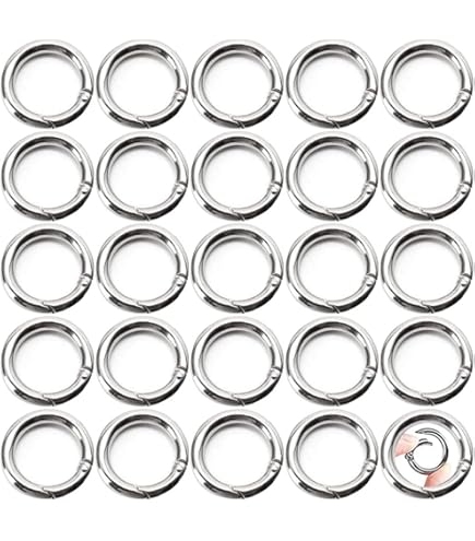 42 Moschettoni Rotondi In 4 Misure - In Metallo Per Borse, Portachiavi E Fai Da Te