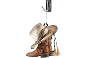 SQUAREZHENBO Font Auto-Anhänger-Dekor-Ornament, Auto-Spiegel-Aufhängungs-Dekoration, Auto-Behänge, Rückspiegel-Zubehör, Auto-Innenausstattung, Cowboy-Stiefel und Hüte im flachen Stil Innenausstattung