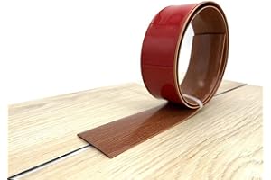 WMLBK Listwa przejściowa, samoprzylepna, 5 m x 4 cm, profil winylowy, listwa przejściowa, próg przejściowy, paski, do progu drzwi (ziarnistość drewna, brązowa (5 m)