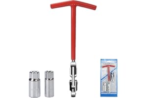 PROFIWOAB Zündkerzenschlüssel 16mm 21mm 3 Stück Zündkerzenschlüssel Satz Universal für Auto und Motorrad Zündkerzen Entferner Werkzeug Rot