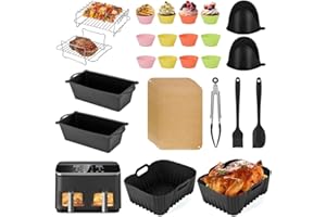 MAOOY Cosori Heißluftfritteuse Zubehör Heißluftfritteuse Cosori 8,5 L, Wiederverwendbares Airfryer Zubehör für Cosori Dual Zone, Silikonform Air Fryer Accessories